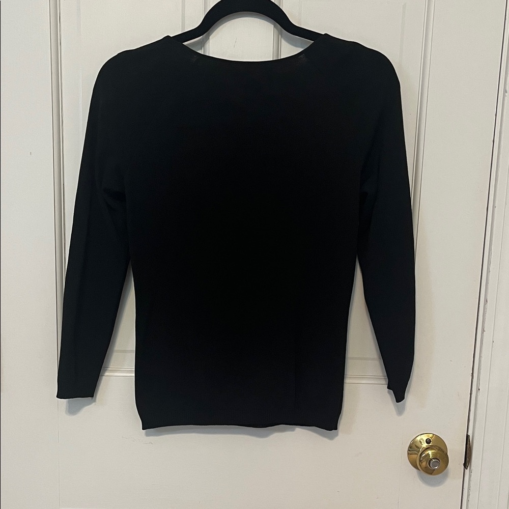 Moschino Black Long Sleeve Tie Front Sweater Top - Picture 5 of 5